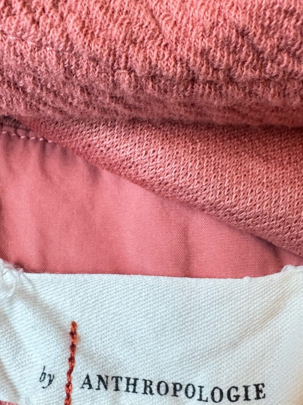 Anthropologie Coral Textured Knit Top Crisscross Back Short Sleeve Blouse - Picture 5 of 5